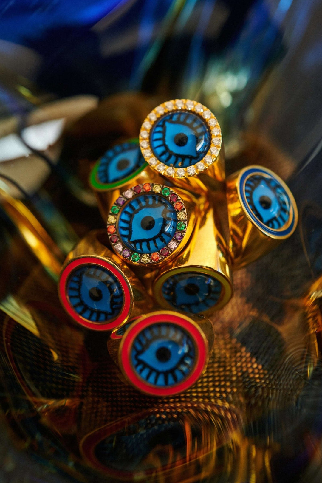 Neon Orange Evil Eye Chevalier - Eye M Eyes - Ileana Makri