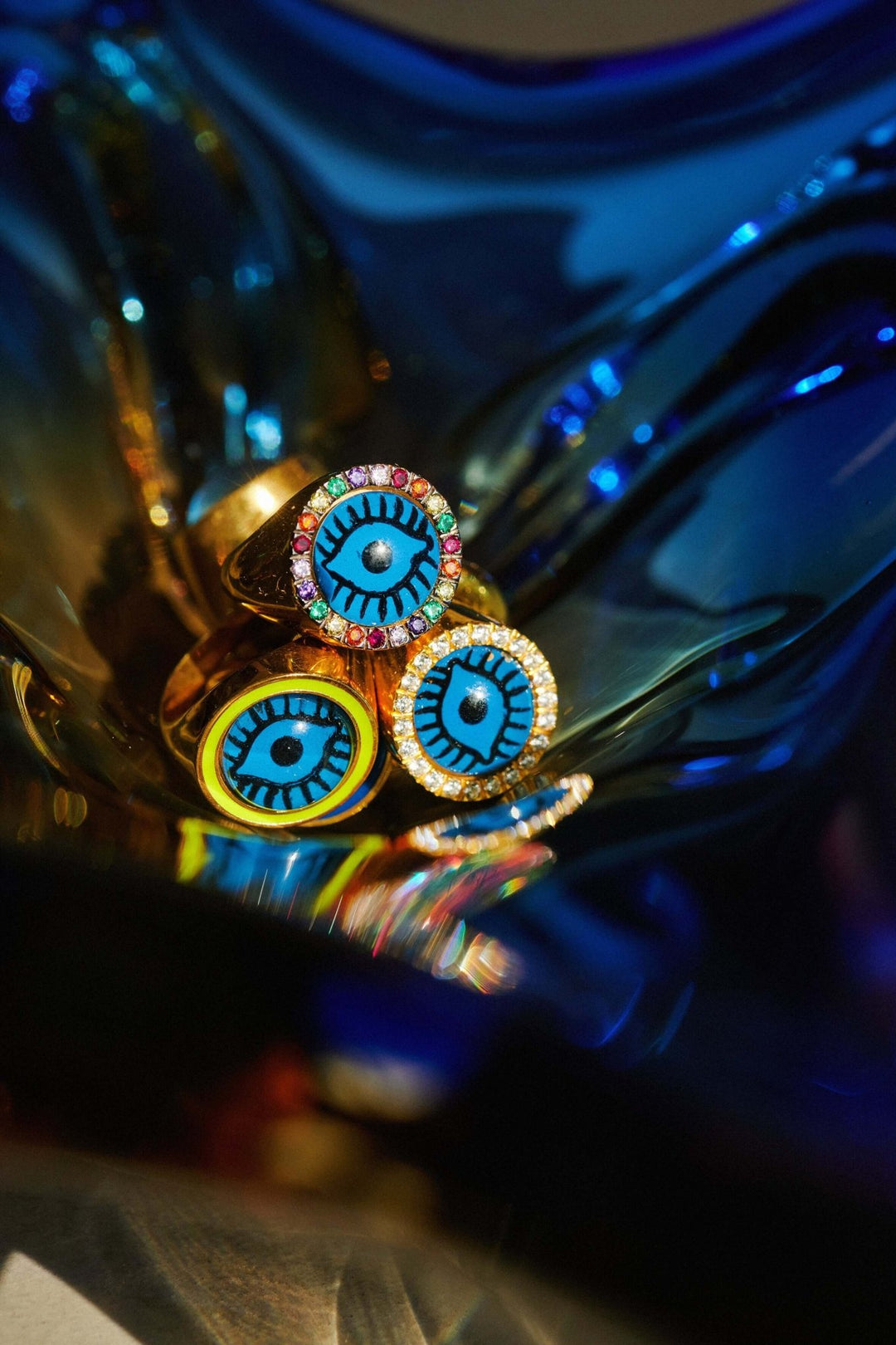 Neon Orange Evil Eye Chevalier - Eye M Eyes - Ileana Makri
