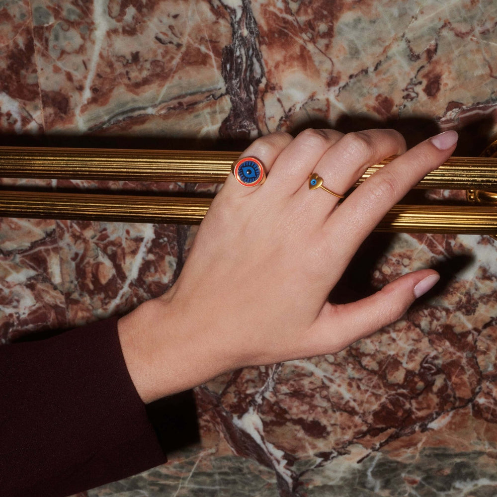 Neon Orange Evil Eye Chevalier - Eye M Eyes - Ileana Makri