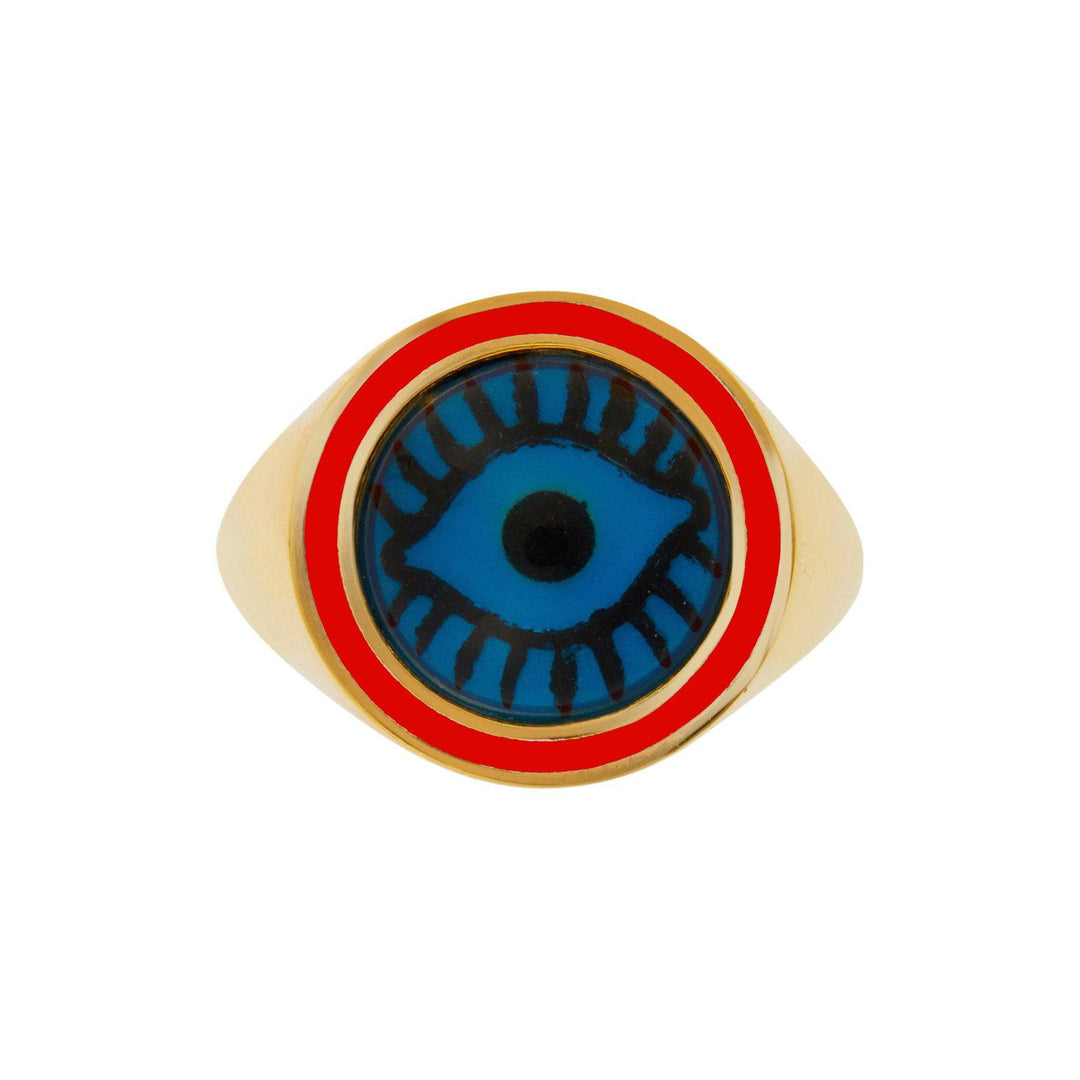 Neon Orange Evil Eye Chevalier - Eye M Eyes - Ileana Makri