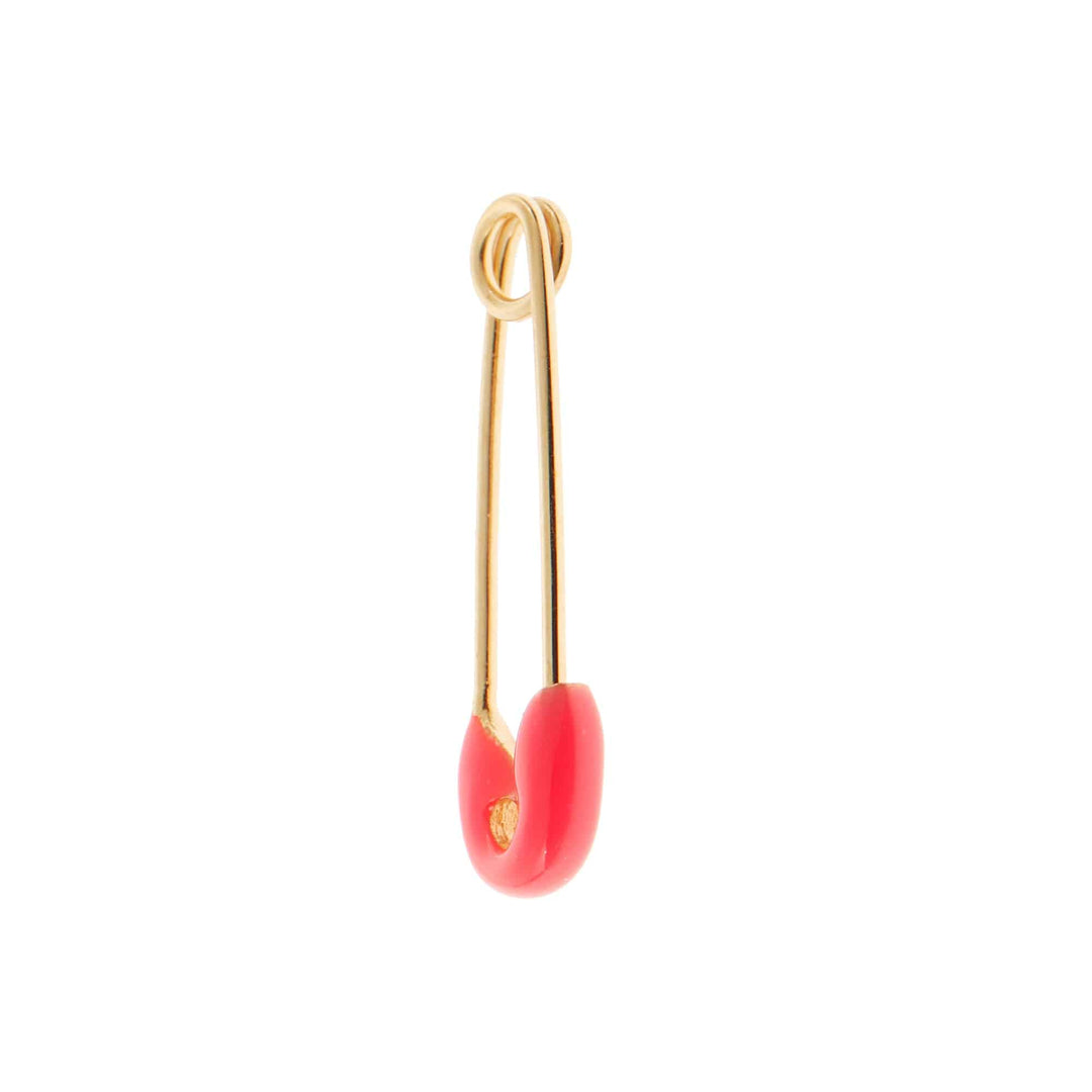 Neon Pink Enamel Safety Pin Earring - Eye M Safety Pins - Ileana Makri
