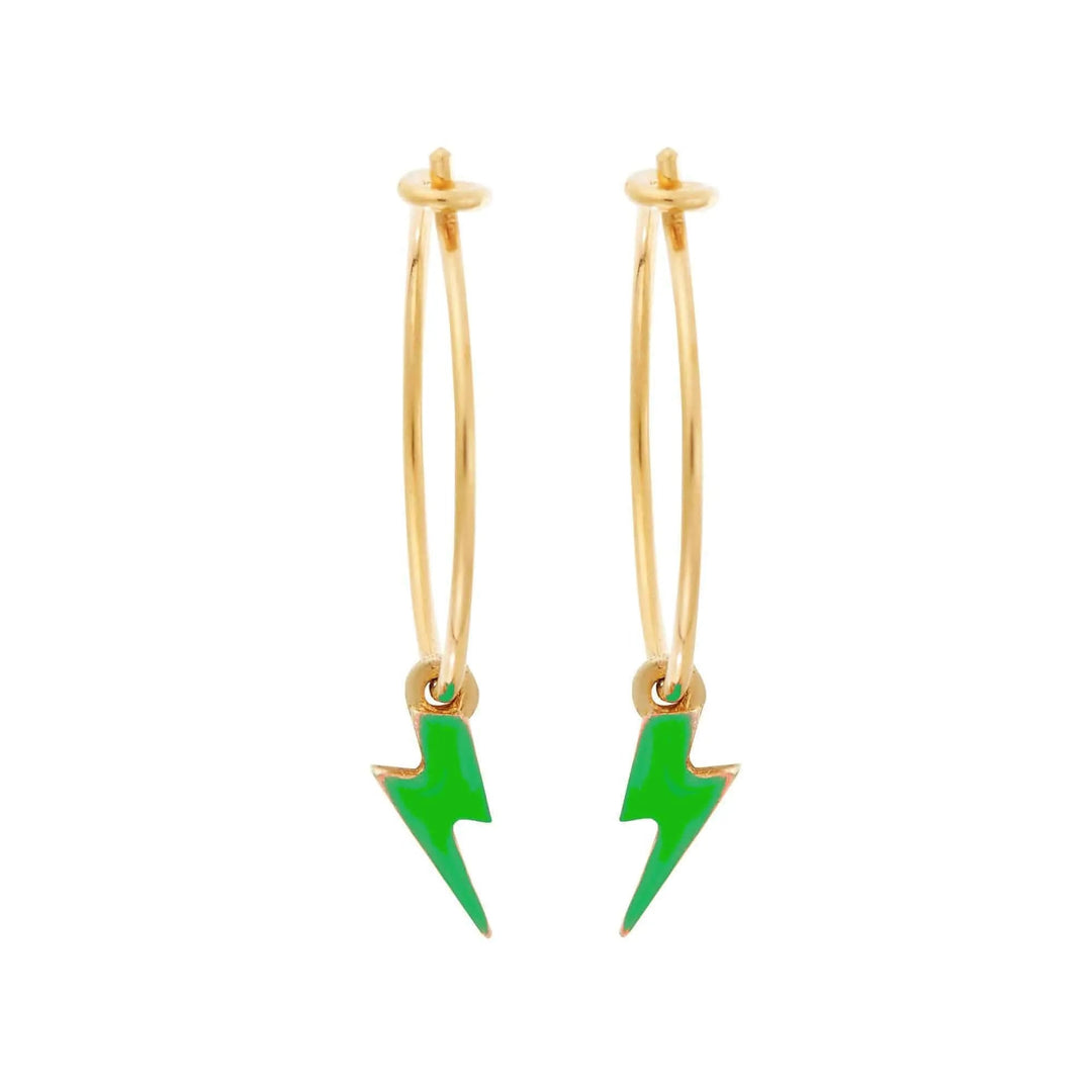 Neon Thunder Bolt Hoops - Eye M Neon Rocks - Ileana Makri