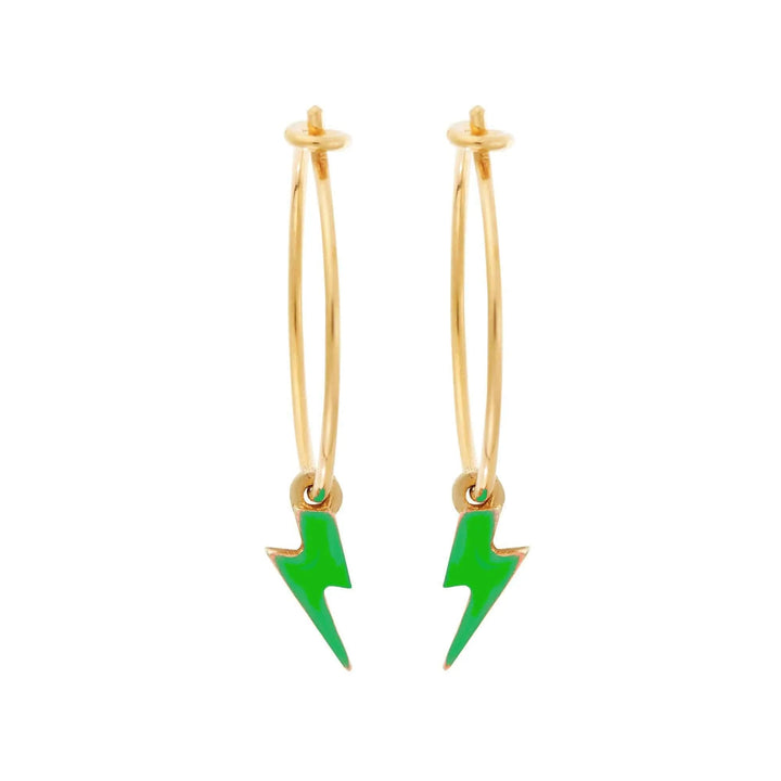 Neon Thunder Bolt Hoops - Eye M Neon Rocks - Ileana Makri