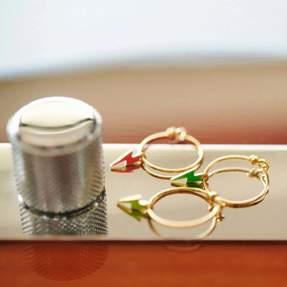 Neon Thunder Bolt Hoops - Eye M Neon Rocks - Ileana Makri