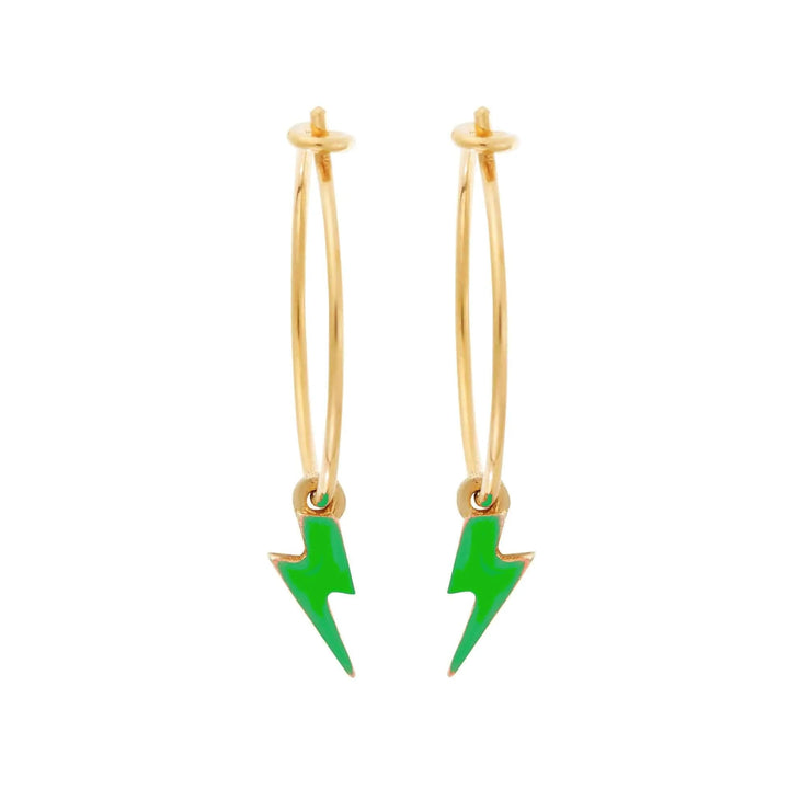 Neon Thunder Bolt Hoops - Eye M Neon Rocks - Ileana Makri