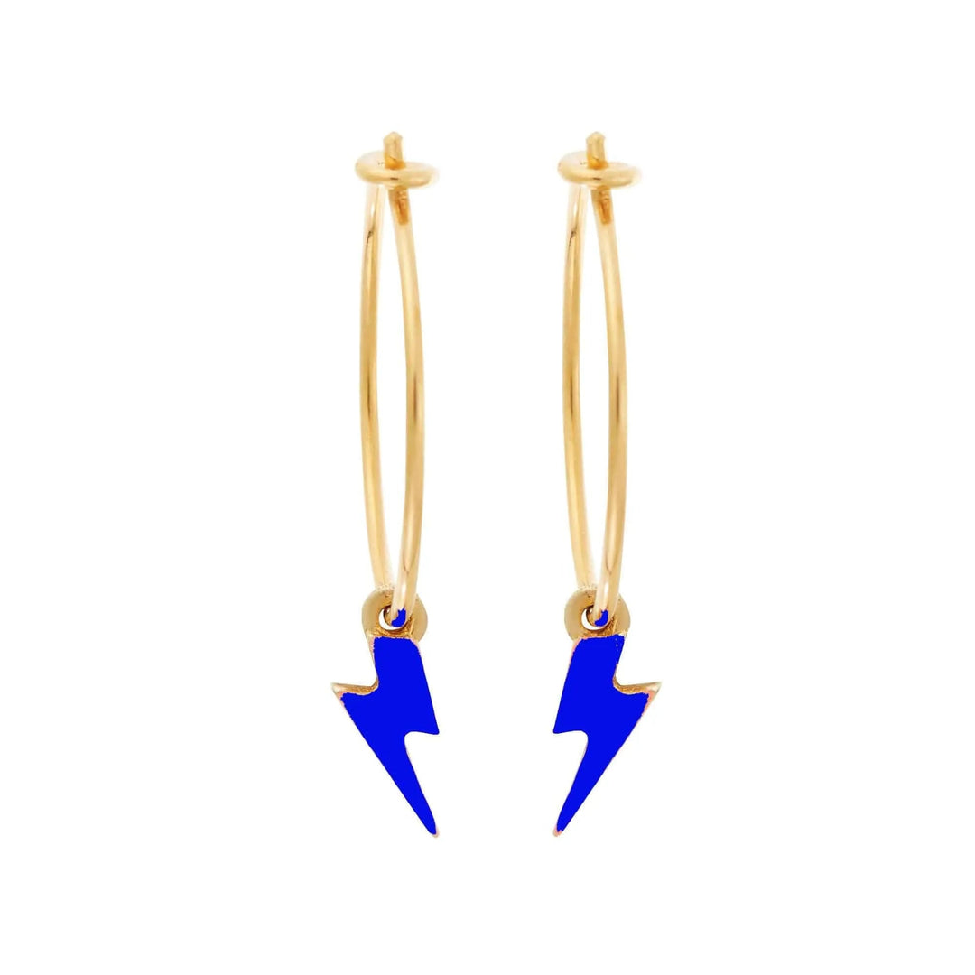 Neon Thunder Bolt Hoops - Eye M Neon Rocks - Ileana Makri