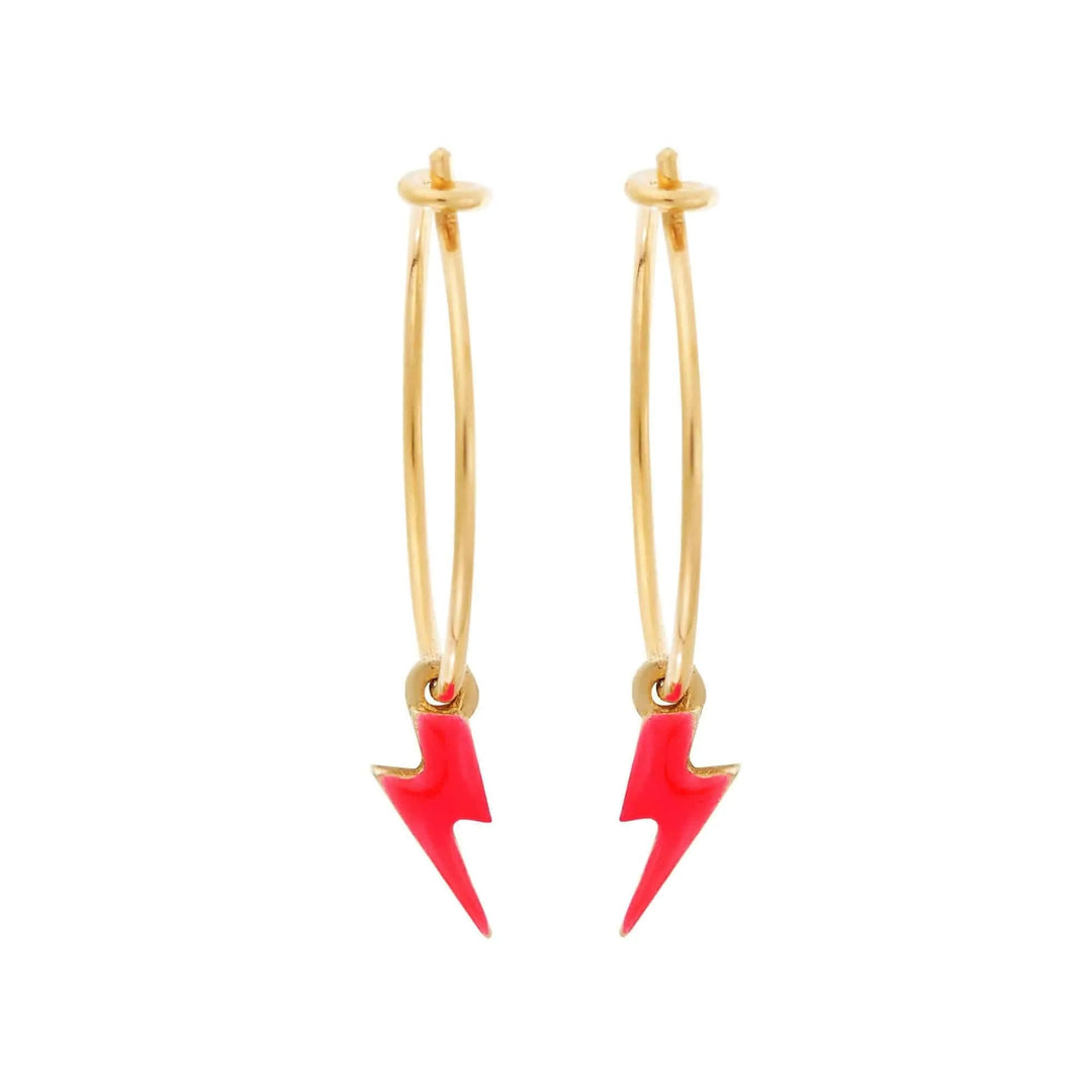 Neon Thunder Bolt Hoops - Eye M Neon Rocks - Ileana Makri