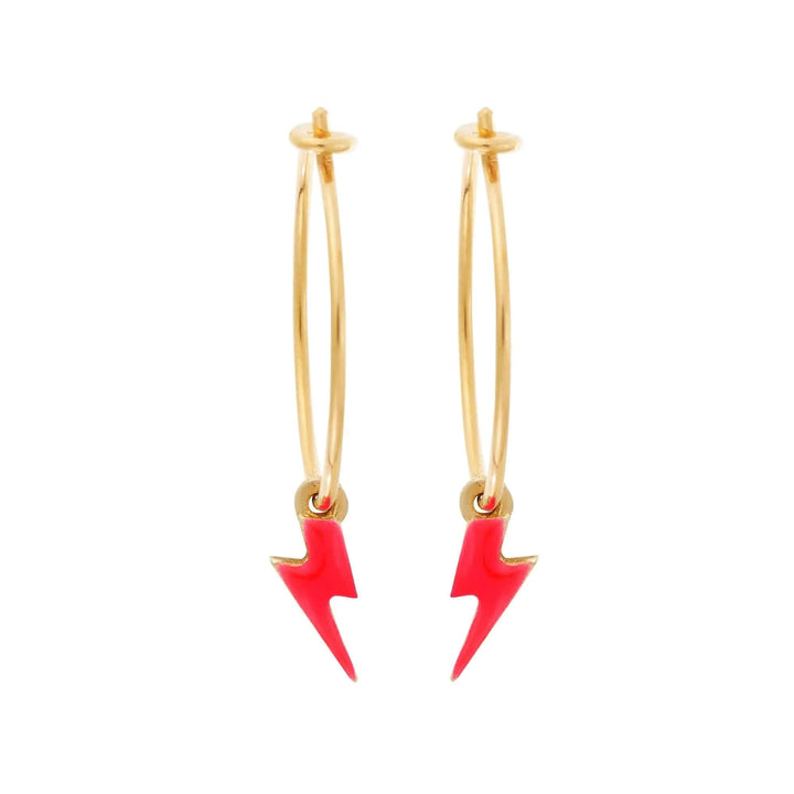 Neon Thunder Bolt Hoops - Eye M Neon Rocks - Ileana Makri