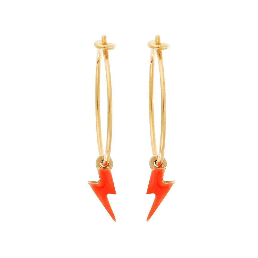 Neon Thunder Bolt Hoops - Eye M Neon Rocks - Ileana Makri