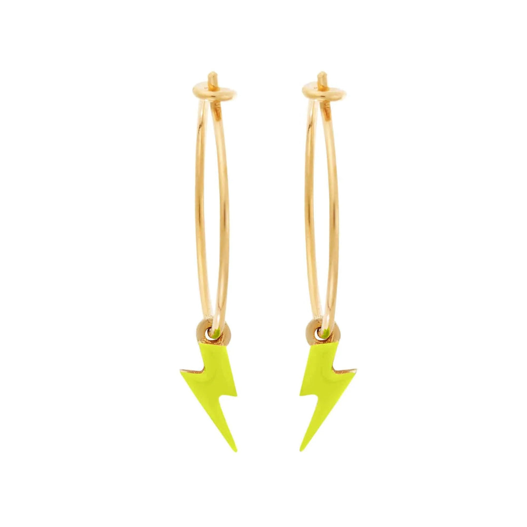 Neon Thunder Bolt Hoops - Eye M Neon Rocks - Ileana Makri