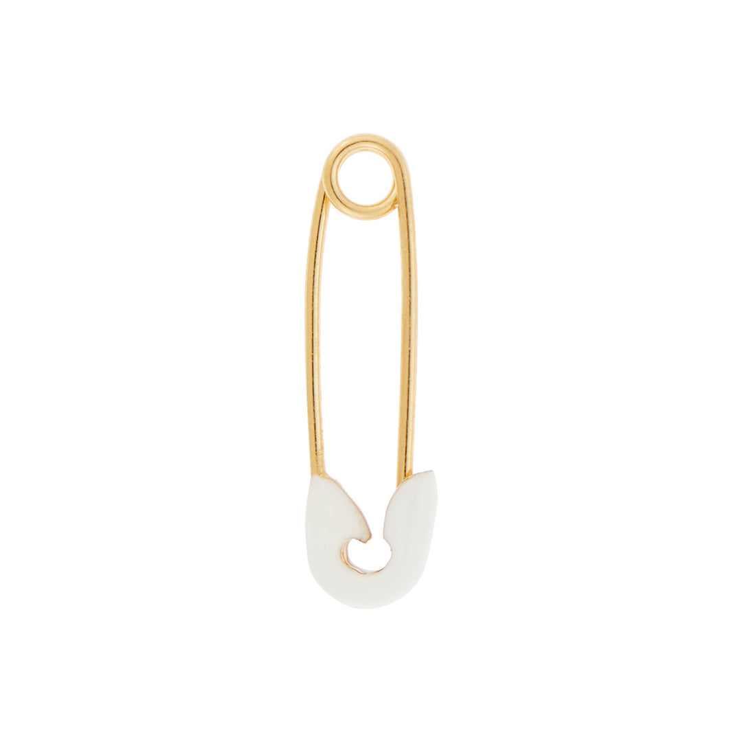 Neon White Enamel Safety Pin Earring - Eye M Safety Pins - Ileana Makri