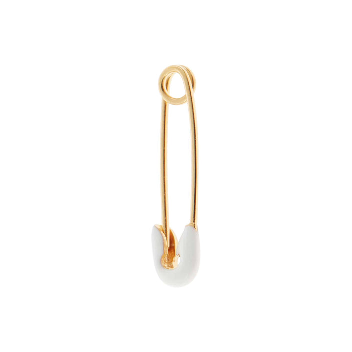 Neon White Enamel Safety Pin Earring - Eye M Safety Pins - Ileana Makri