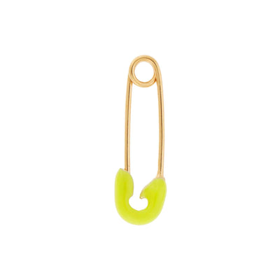 Neon Yellow Enamel Safety Pin Earring - Eye M Safety Pins - Ileana Makri store