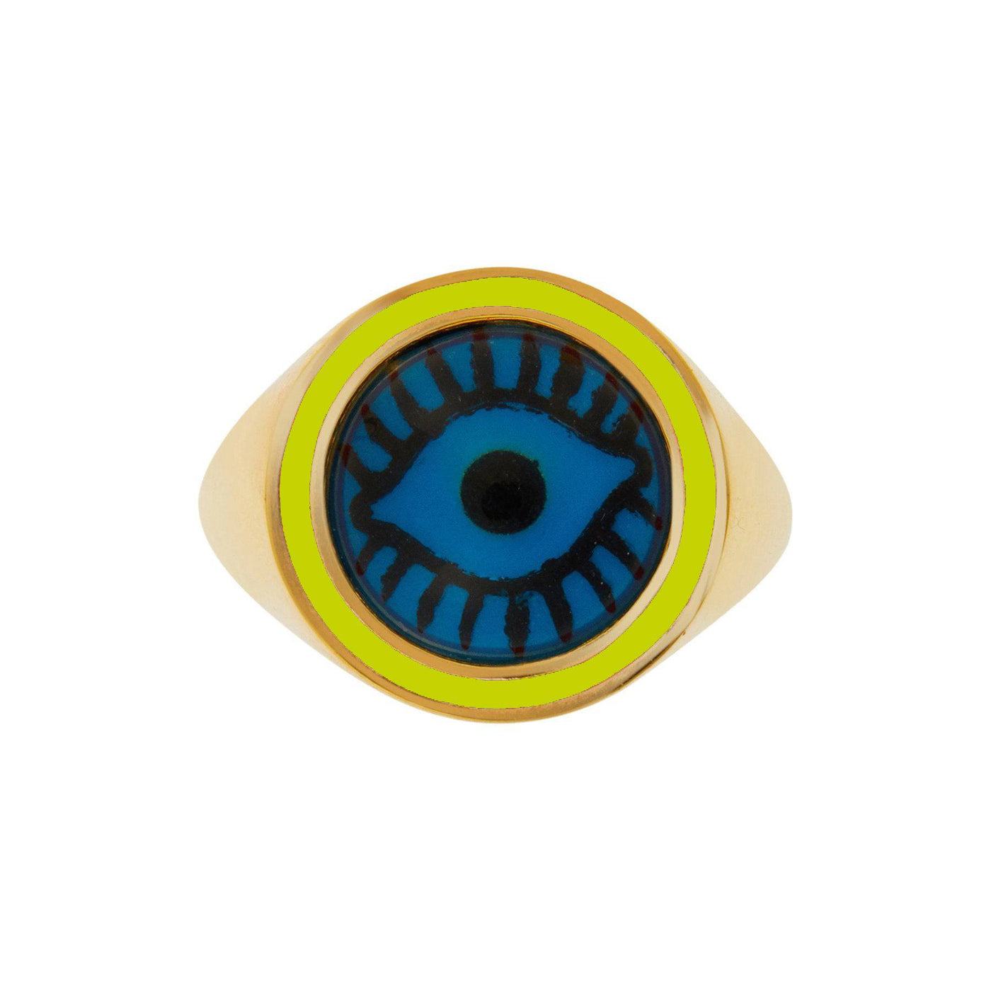 Neon Yellow Evil Eye Chevalier - Eye M Eyes - Ileana Makri store