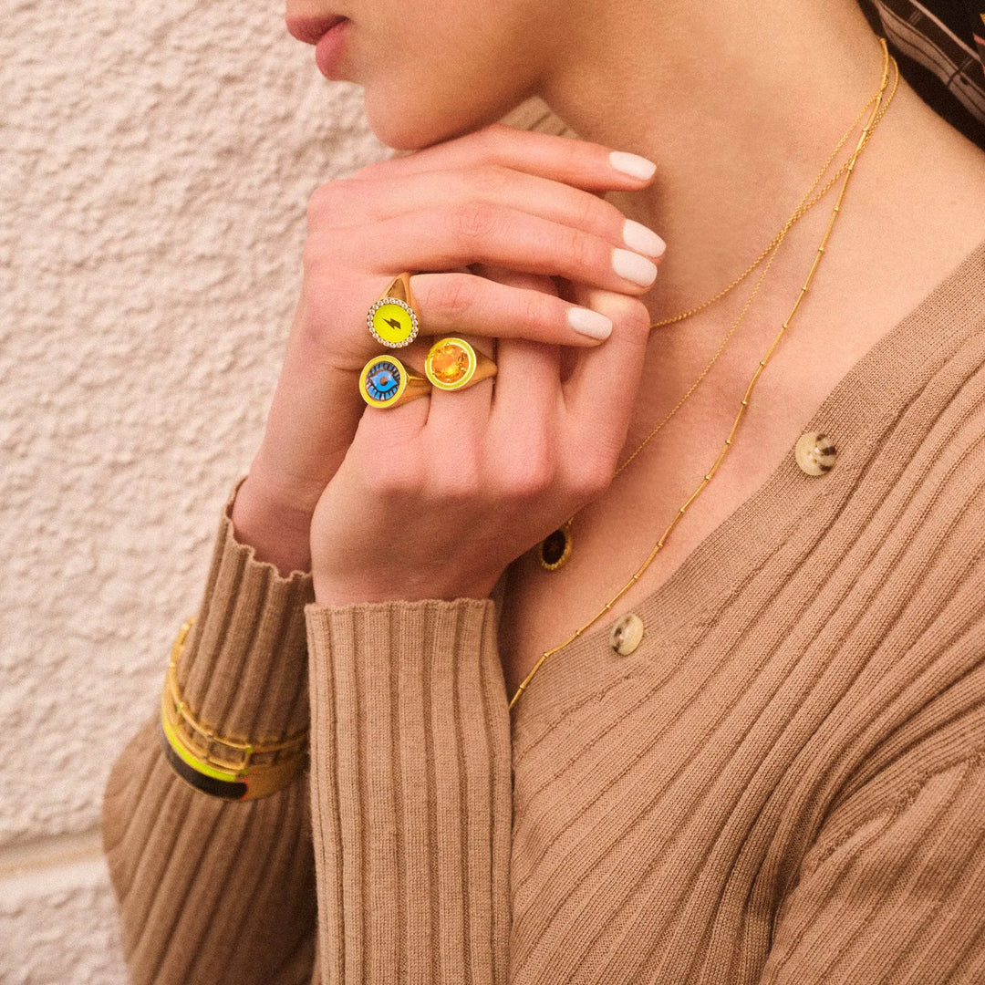 Neon Yellow Evil Eye Chevalier - Eye M Eyes - Ileana Makri store