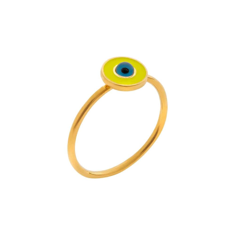 Neon Yellow Eye Ring - Eye M Eyes - Ileana Makri store