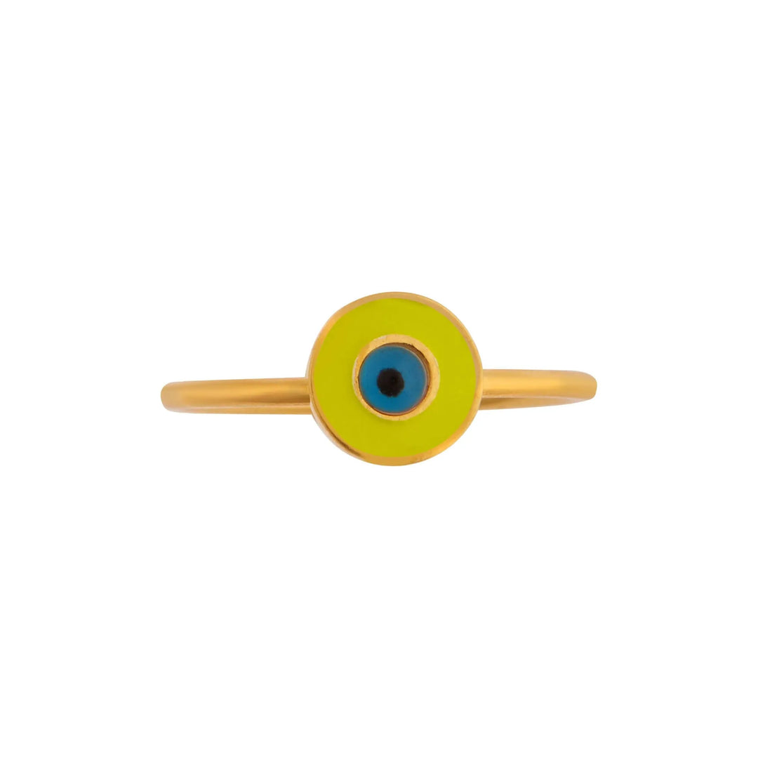 Neon Yellow Eye Ring - Eye M Eyes - Ileana Makri store