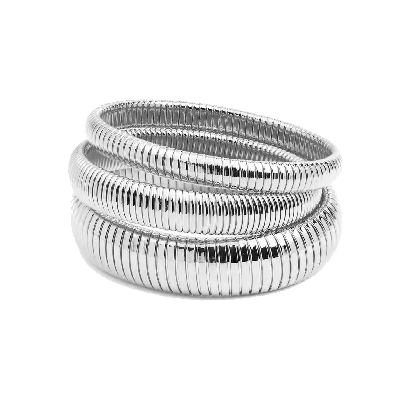 Cobra Bracelet Silver (set of 3) - Ben Amun - Ileana Makri store
