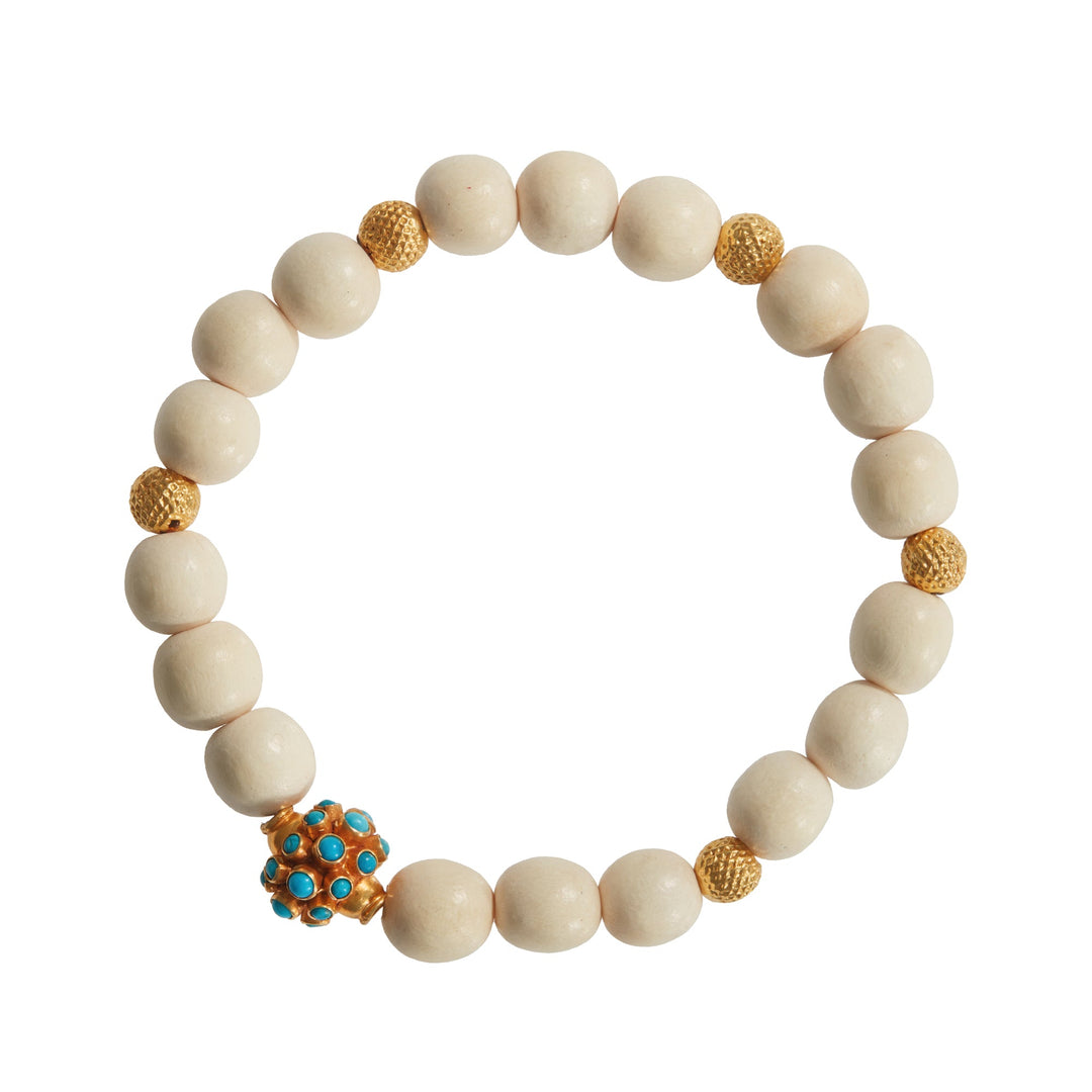 Nomad Wood & Turquoise Bracelet 94 - Globetrotter - Ileana Makri