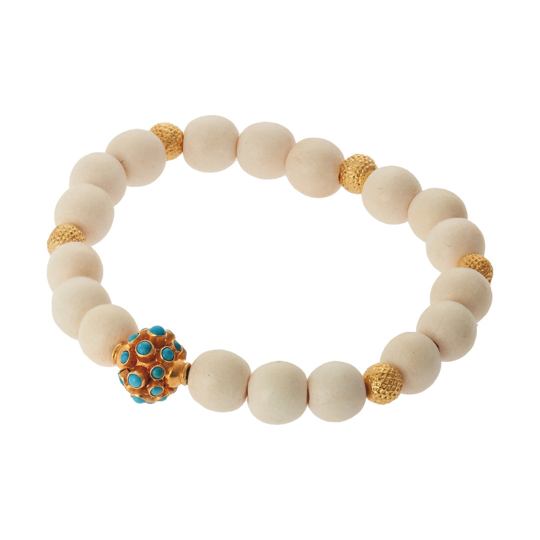 Nomad Wood & Turquoise Bracelet 94 - Globetrotter - Ileana Makri