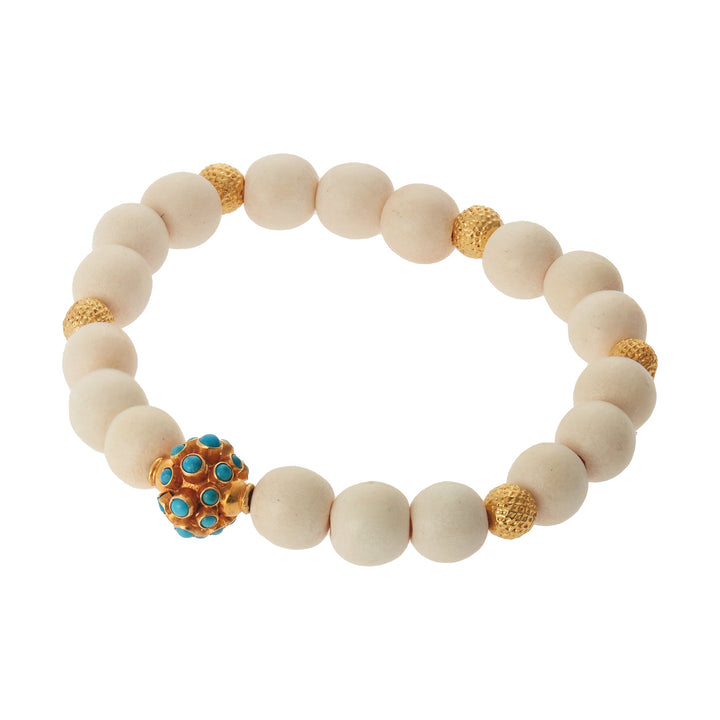Nomad Wood & Turquoise Bracelet 94 - Globetrotter - Ileana Makri