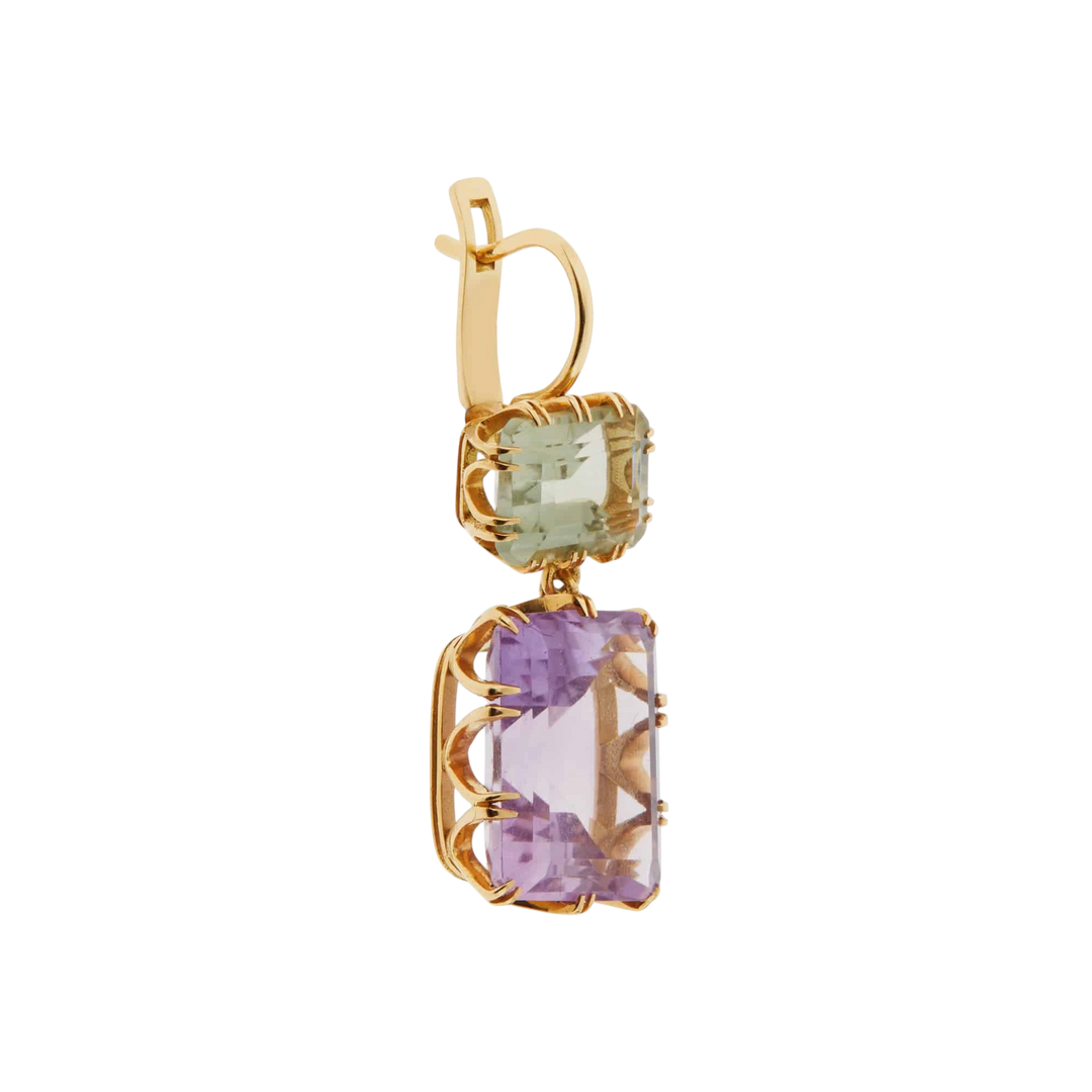 Oblong Crown Green & Pink Amethyst - Crown - Ileana Makri