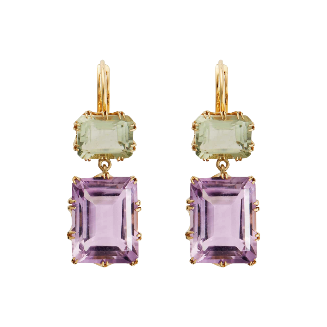 Oblong Crown Green & Pink Amethyst - Crown - Ileana Makri