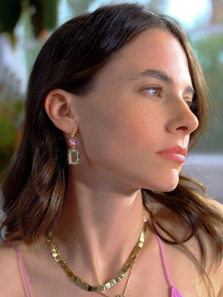 Oblong Crown Green & Pink Amethyst - Crown - Ileana Makri