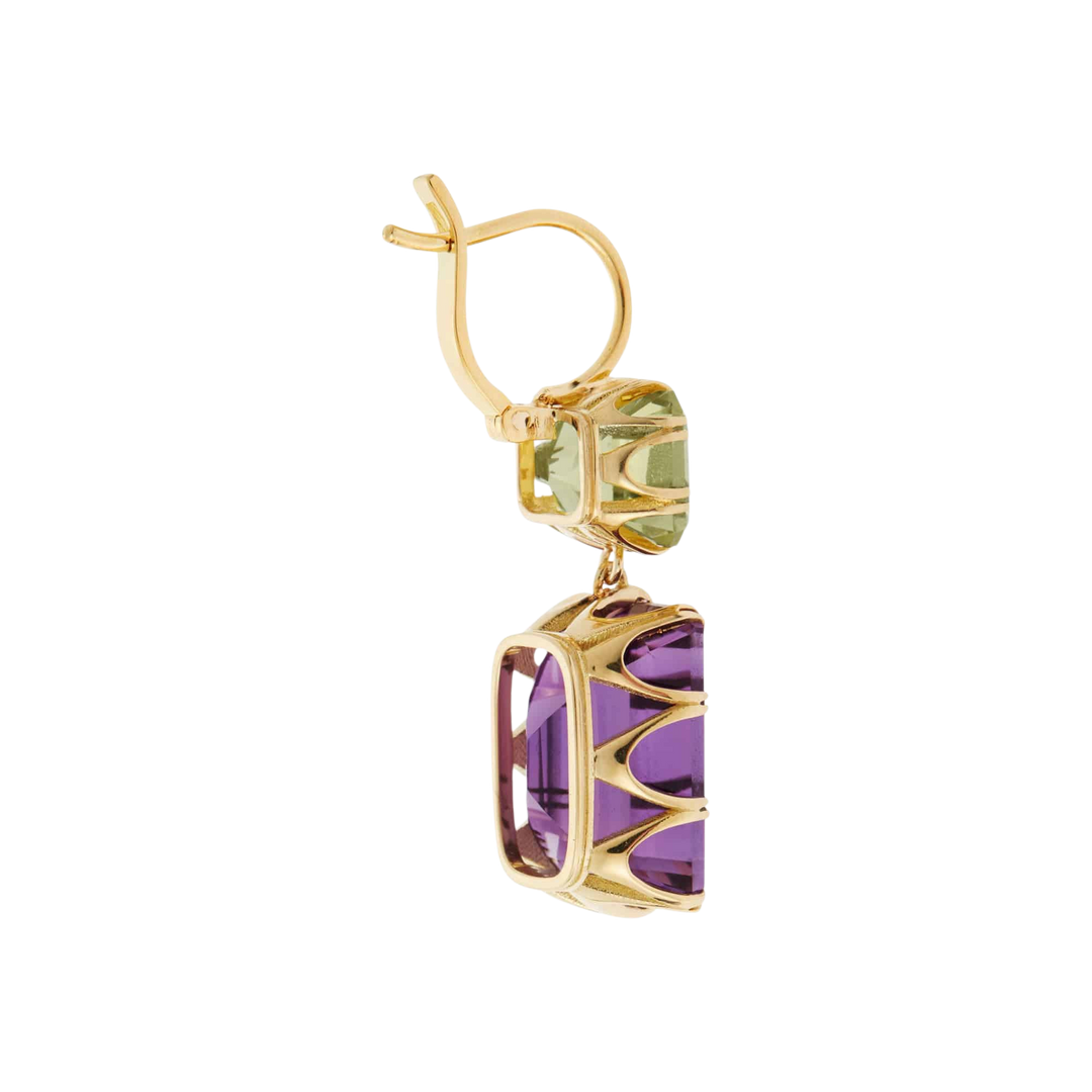 Oblong Crown Green & Pink Amethyst - Crown - Ileana Makri