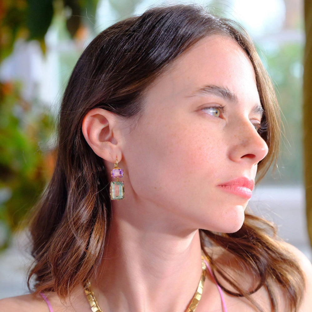 Oblong Crown Pink & Green Amethyst - Crown - Ileana Makri