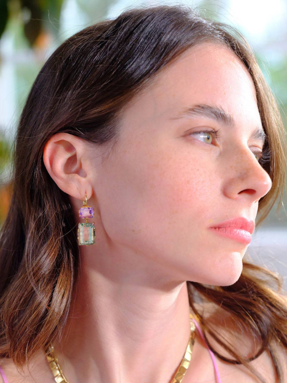 Oblong Crown Pink & Green Amethyst - Crown - Ileana Makri