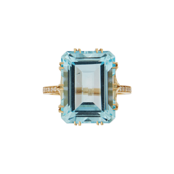 Oblong Crown Solitaire Blue Topaz - Crown - Ileana Makri
