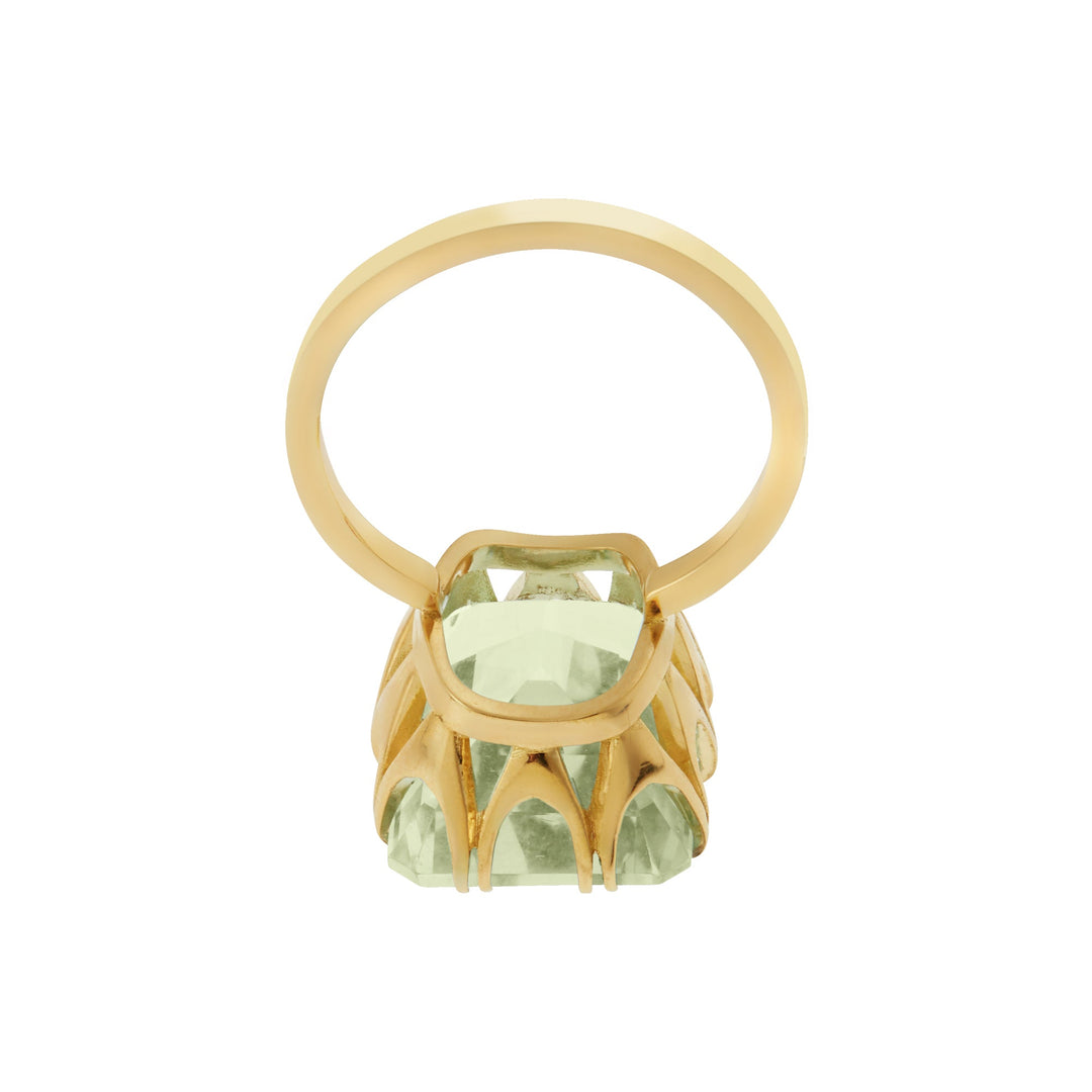 Oblong Crown Solitaire Green Amethyst - Crown - Ileana Makri