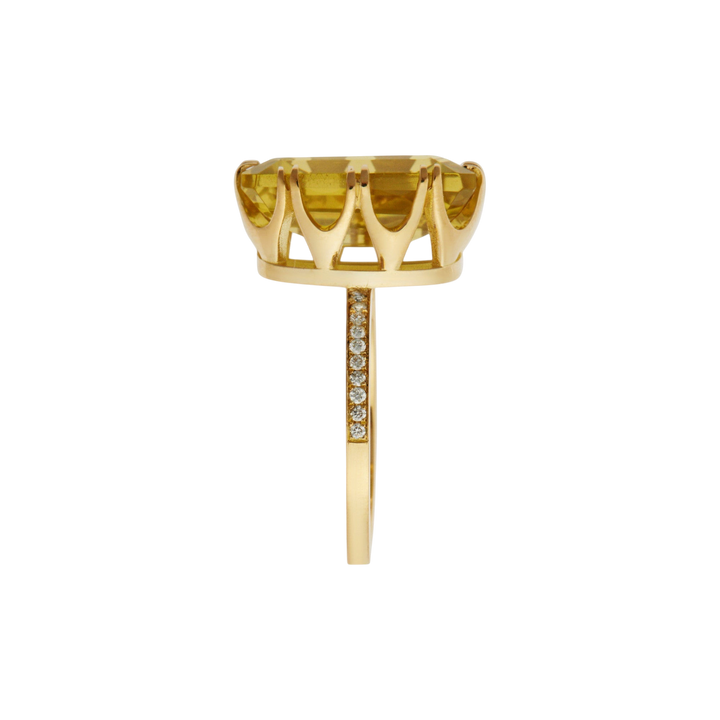 Oblong Crown Solitaire Lemon Topaz - Crown - Ileana Makri