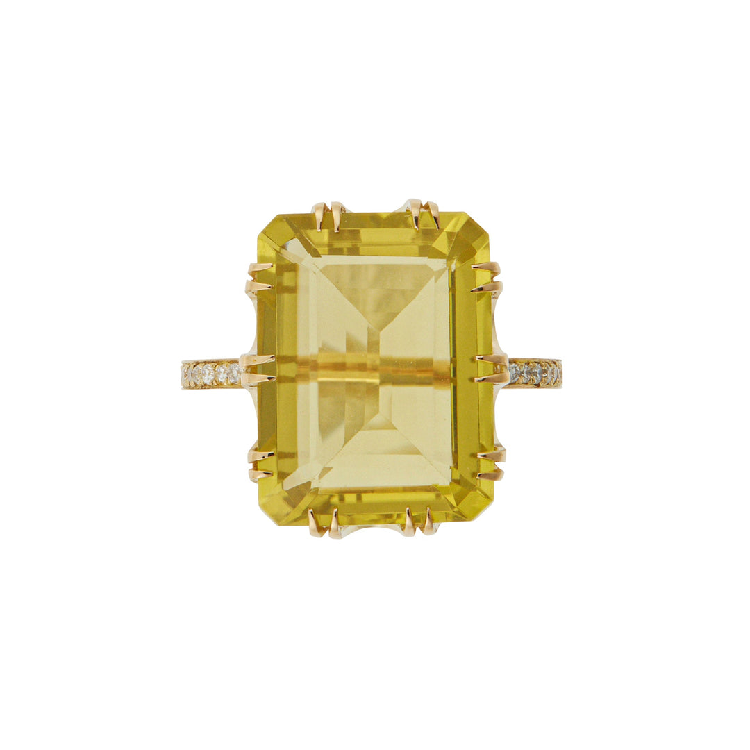 Oblong Crown Solitaire Lemon Topaz - Crown - Ileana Makri