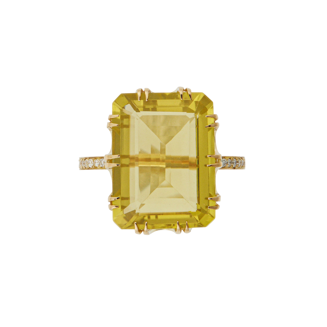 Oblong Crown Solitaire Lemon Topaz - Crown - Ileana Makri