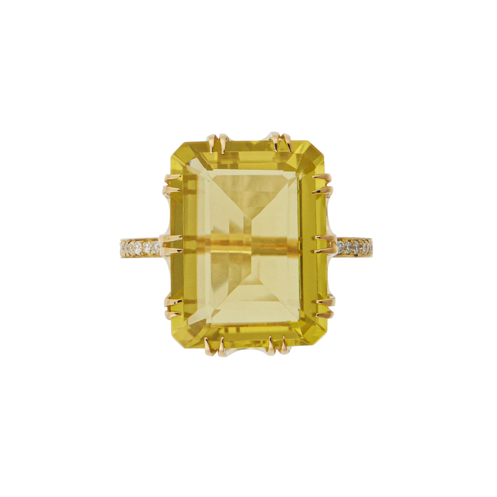Oblong Crown Solitaire Lemon Topaz - Crown - Ileana Makri
