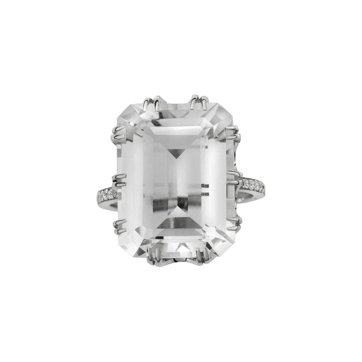 Oblong Crown Solitaire White Topaz - Crown - Ileana Makri