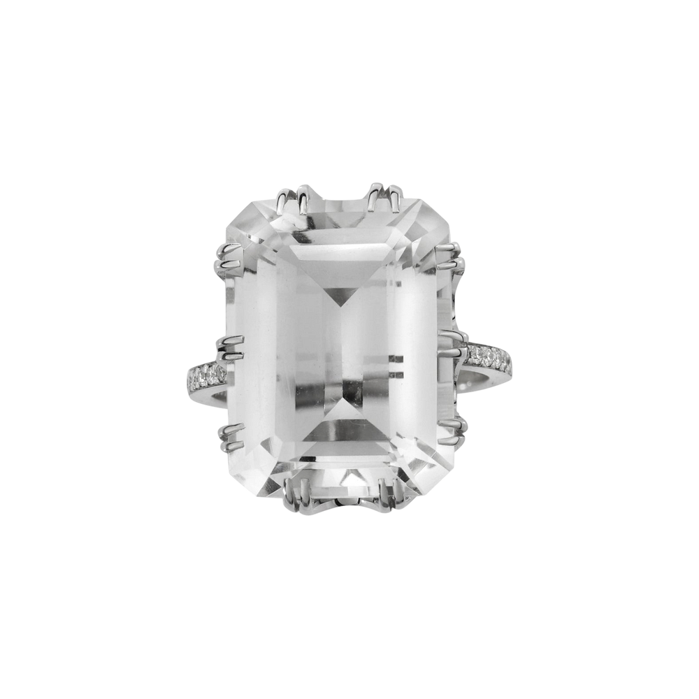 Oblong Crown Solitaire White Topaz - Crown - Ileana Makri
