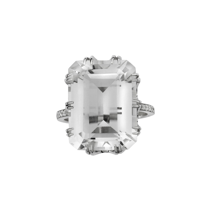 Oblong Crown Solitaire White Topaz - Crown - Ileana Makri