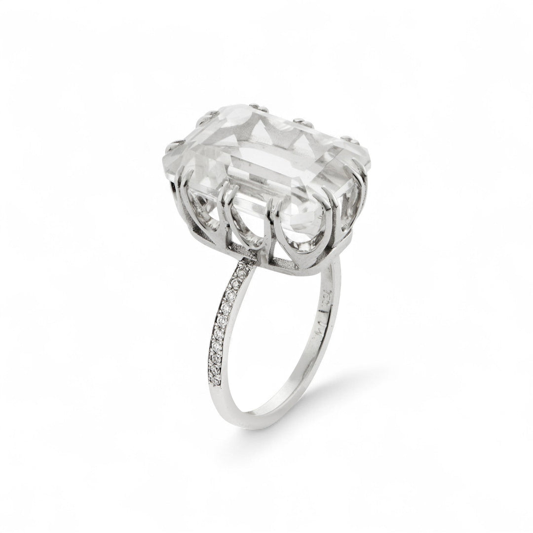 Oblong Crown Solitaire White Topaz - Crown - Ileana Makri