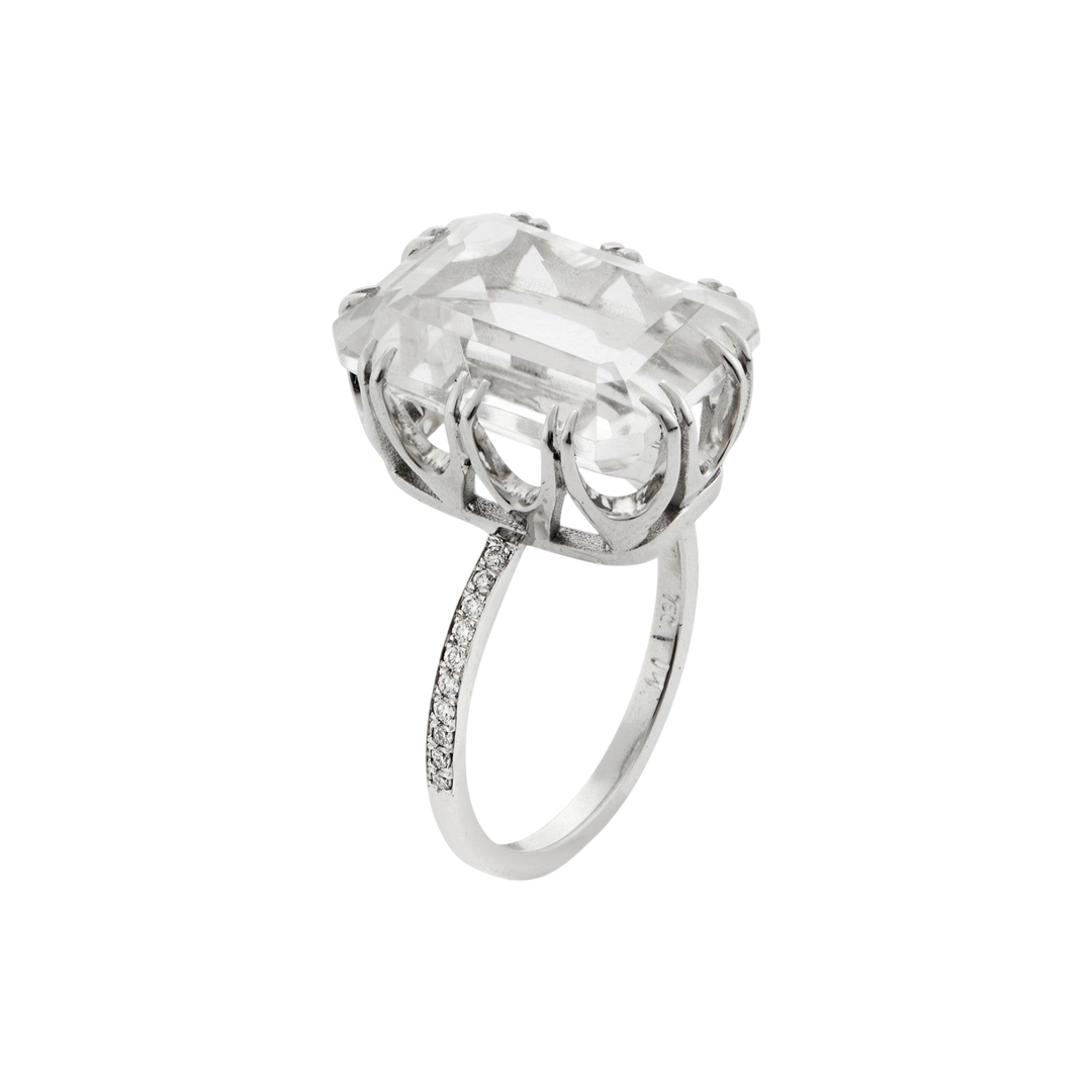 Oblong Crown Solitaire White Topaz - Crown - Ileana Makri