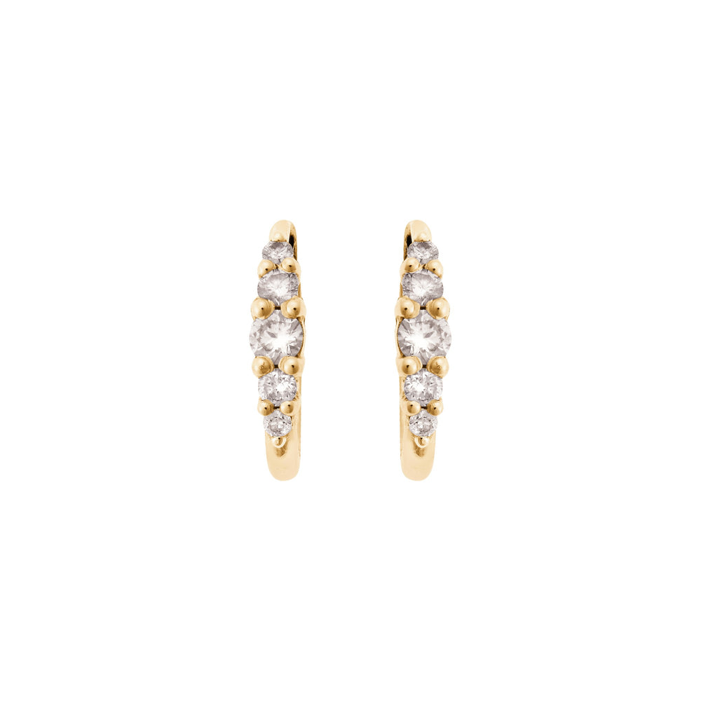 Medium Oval Hoops 5 White Diamond Rivulet - Rivulet - Ileana Makri store