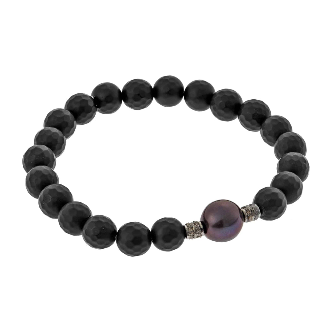Onyx & Black Pearl Bracelet 43 - Globetrotter - Ileana Makri