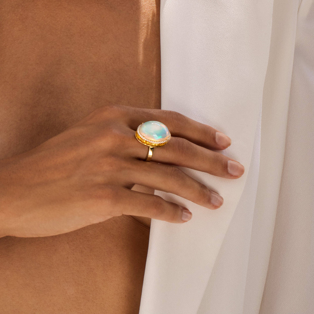 Opal Eternity Ring - Bespoke - Ileana Makri store