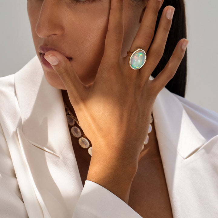 Opal Eternity Ring - Bespoke - Ileana Makri store