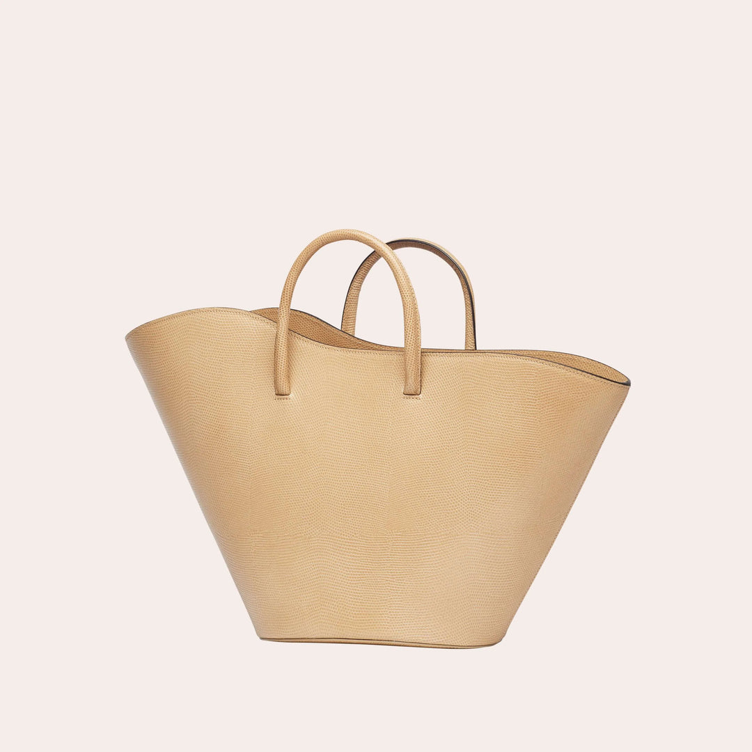 Open Tulip Tote Beige - M - Little Liffner - Ileana Makri store