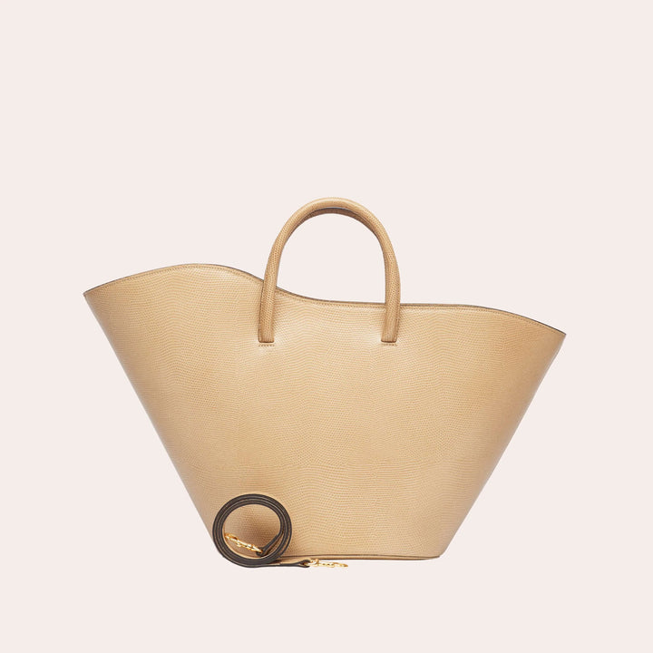 Open Tulip Tote Beige - M - Little Liffner - Ileana Makri store