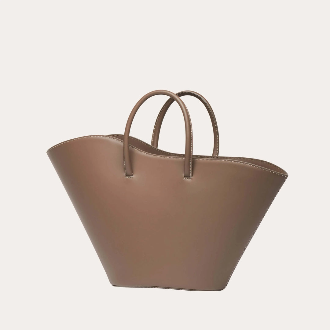 Open Tulip Tote Taupe - M - Little Liffner - Ileana Makri store