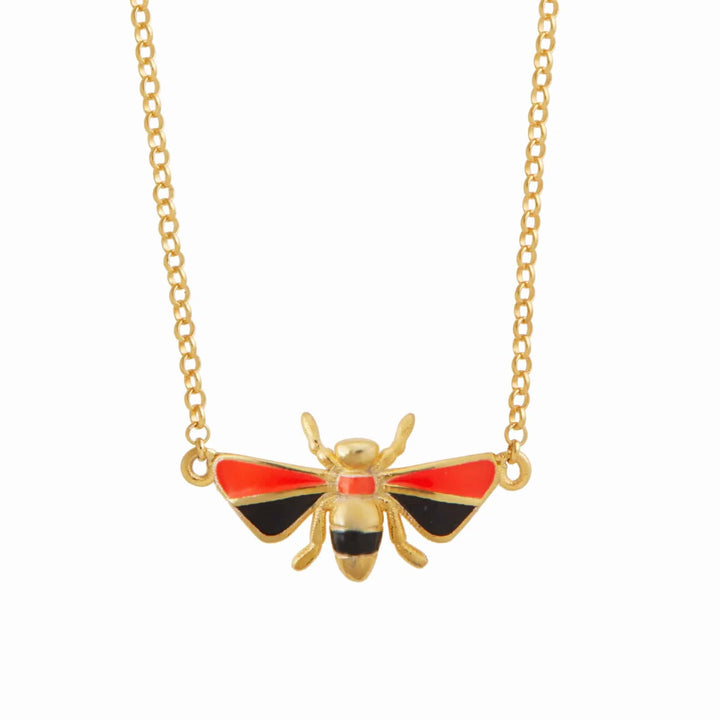 Orange & Black Bee Necklace - Eye M Jungle - Ileana Makri store